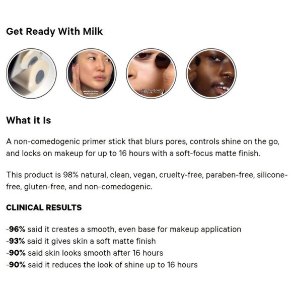 MILK MAKEUP Pore Eclipse Matte Blur Priming Setting Stick NEW MSRP $36 - Picture 10 of 16